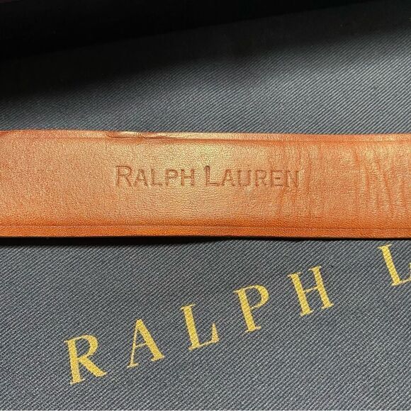 Ralph Lauren Anniversary Tan Bridle Hallmarked Silver-tone Hinged Buckle Belt main image 4